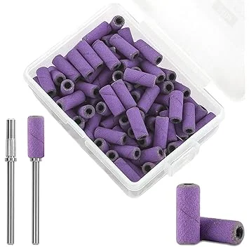 100PCS Nail Drill Bits Sanding Bands for Nail Drill – #180 Fine Grit Small Sanding Bands for Acrylic & Gel Nails, Manicure & Pedicure