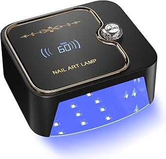 388W Cordless Nail Lamp, uv Light for Gel Nails Cordless with Unique Knob & Full LCD Display Screen, Portable Wireless UV LED Nail Lamp, Fast Curing Gel Nail Polish for Salon & Home Use