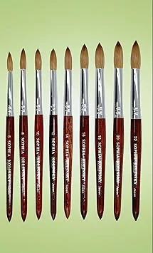 Acrylic Nail Brush Pure Kolinsky Hair Round Shape Redwood handle Size #6 to #22 Pick Your Size (SIZE #8)