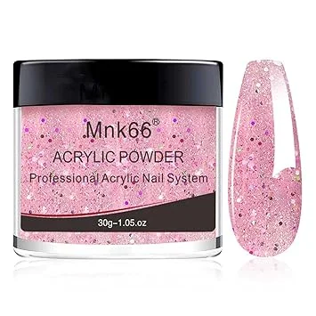 Acrylic Powder Professional Neon Color Glitter Pink Acrylic Nail Powder for Nail Extension, French Nail Art 3D Flowers, Nail Carving, Beginner (YSJF015-30g)