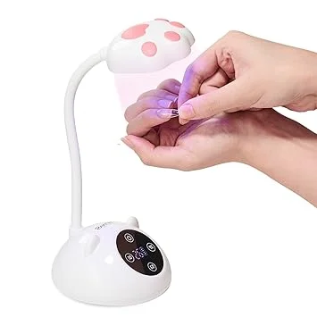 Beetles Gooseneck UV Nail Lamp - Meowgic MilkKitty Mini LED Nail Light with 3 Timer and Countdown Display Flash Cure Lamp for Gel Polish Nails Glue Builder Gel Smart Sensor Cordless Nails Dryer