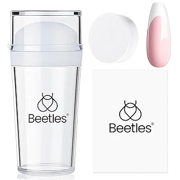 Beetles Nail Stamp 3Pcs Silicone French Tip Nail Stamp Kit with Replacement Nail Stamper Heads and Scrapers Soft Silicone Nail Printing Tool for Home Manicure Diy Nail Art Salon Gifts for Girls