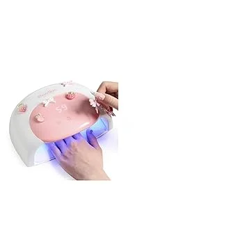Beetles UV LED Nail Lamp Candy White, 3 Timer 30/60/120s, Smart Sensor with Display & Gel Nail Tips Short Coffin, 288PCS 12 Sizes, Etch-X Half Matte Full Cover