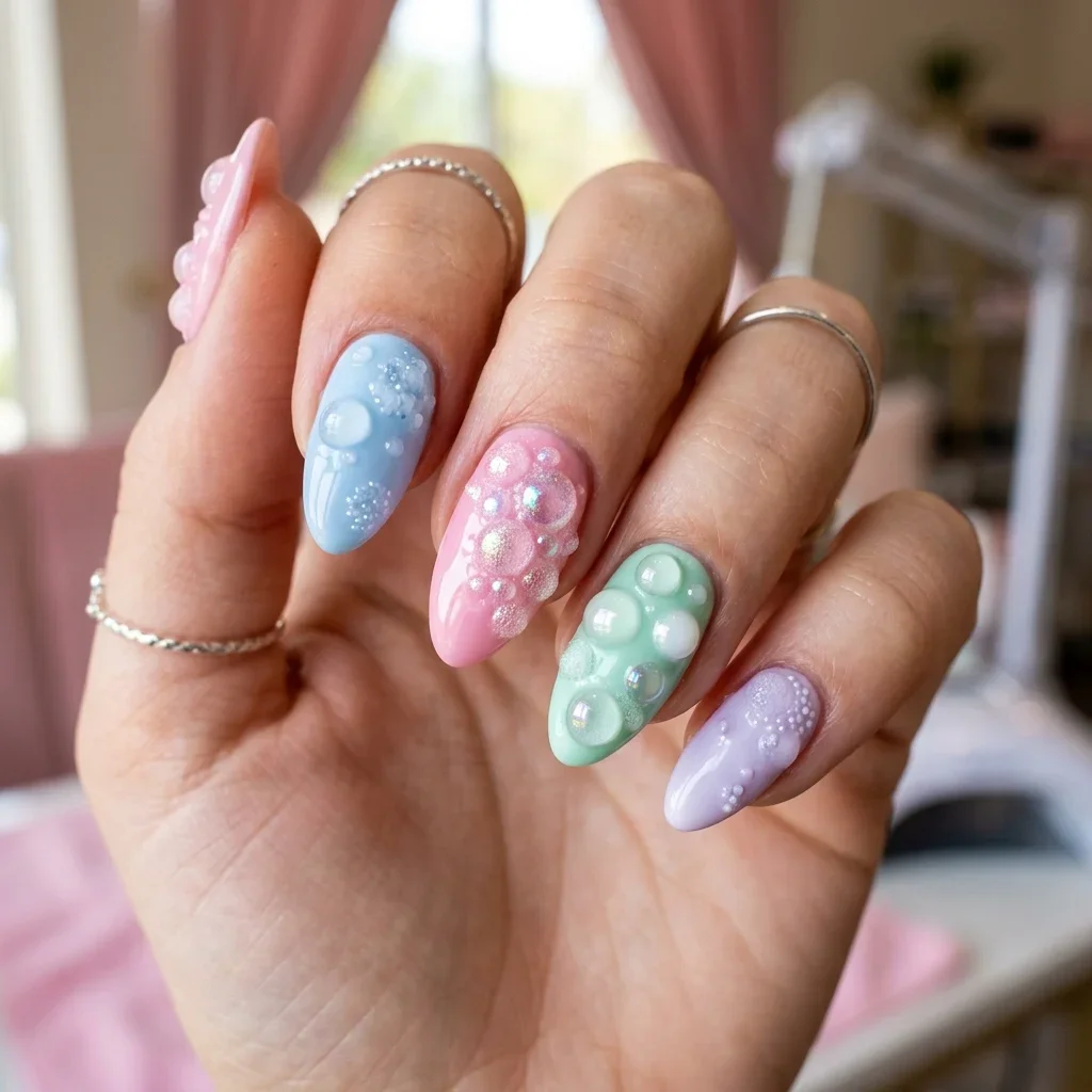 The Bubble Nails Trend is Back: How to Create Textured Foam Nails