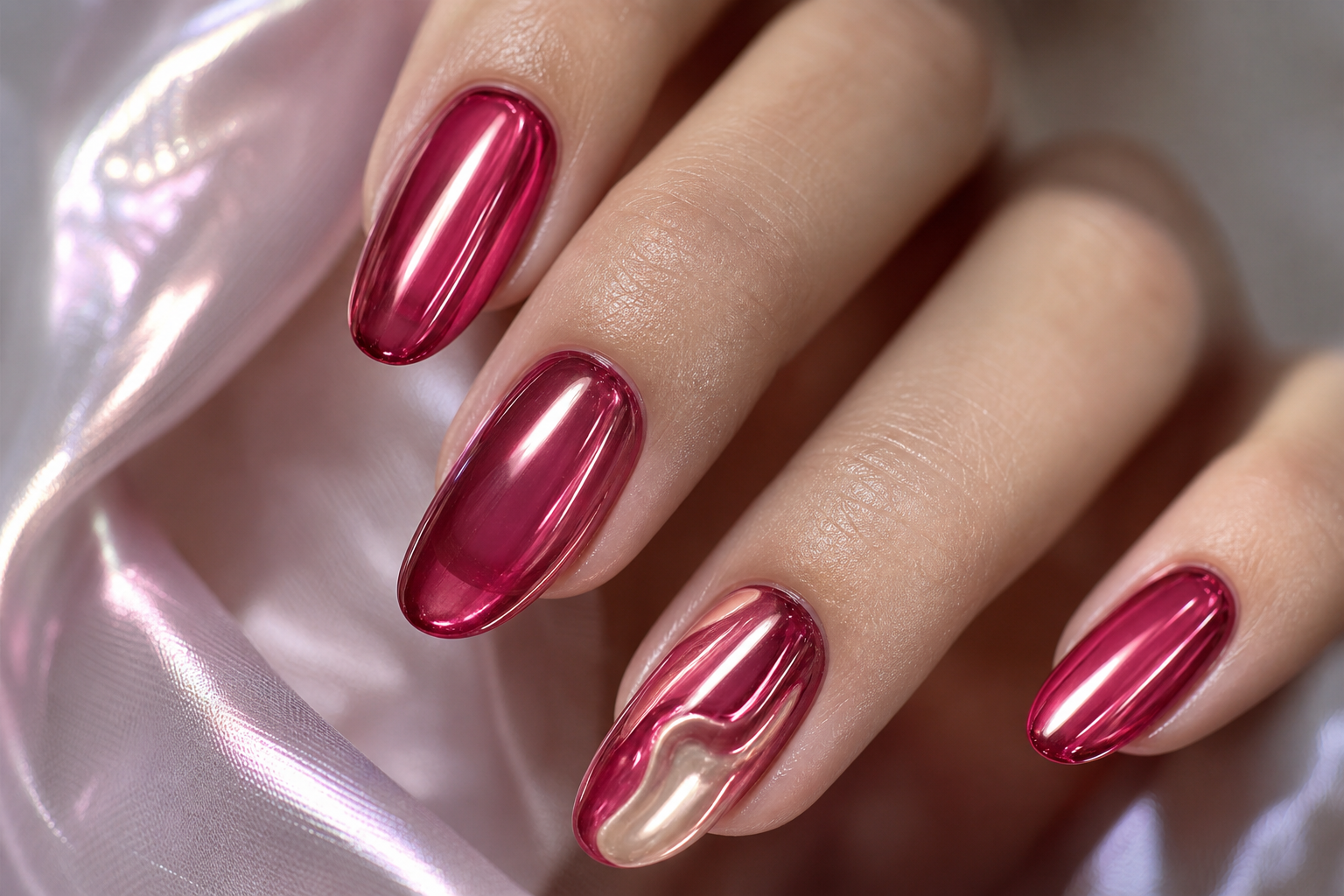 Chrome Jelly Nails: How to Build a Glassy Color-and-Chrome Look