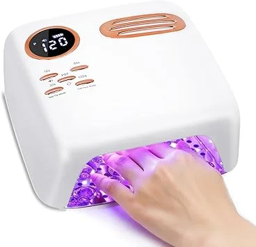 Cordless UV LED Nail Lamp - 72W Rechargeable Gel Nail Dryer with Patented Replaceable Light Board - Extra Spare Panel Included - Professional Wireless Curing Lamp for All Gels & Salon (White)