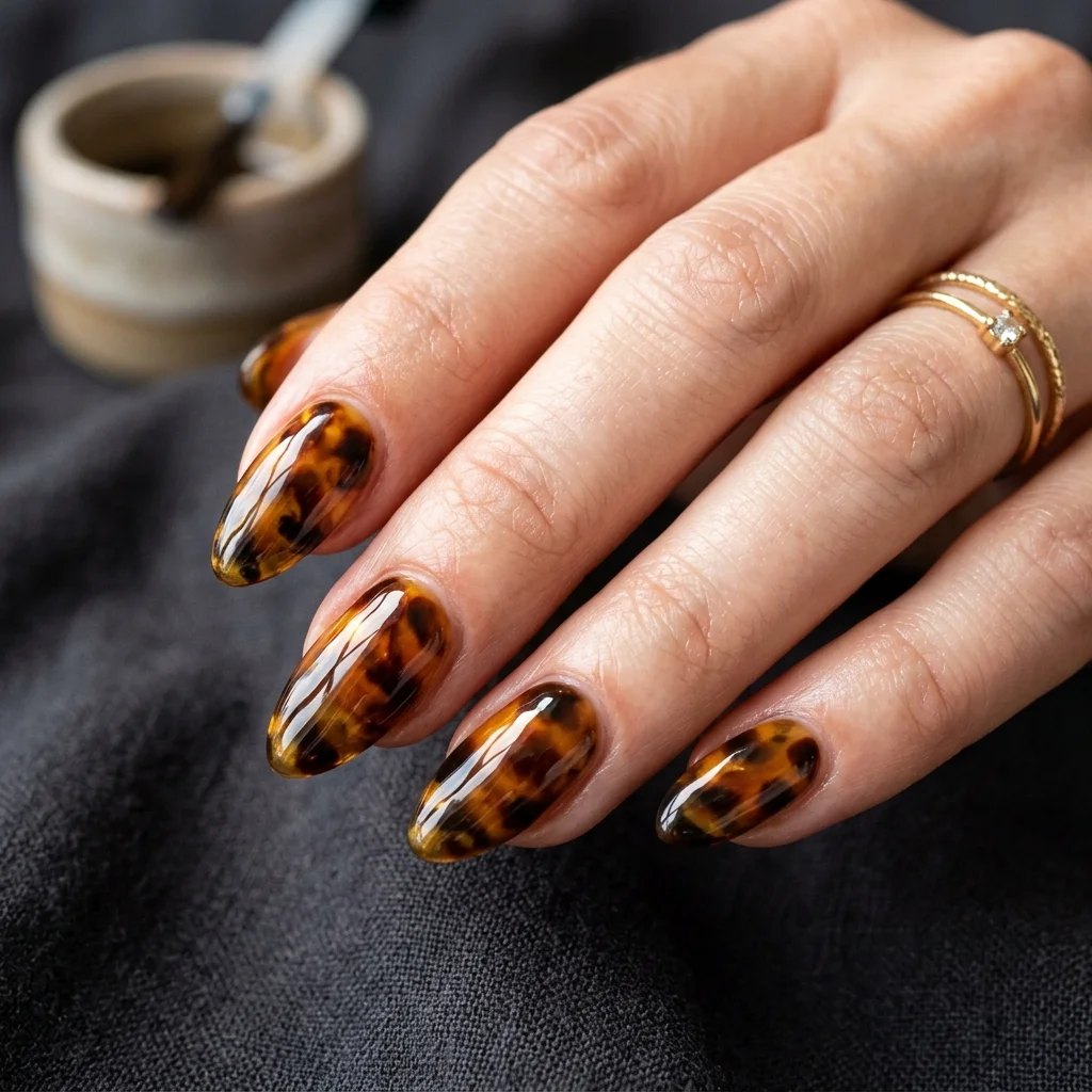 Tortoiseshell French Tips: A Chic Twist on Two Classic Looks