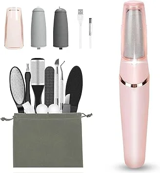 Electric Callus Removers for Feet, Haootadiy Electric Foot Callus Remover Pedicure Kits Rechargeable with12 in 1, Removes Dry Skin for Smoother Feet, Foot Care for Dead Skin Ideal Gift, Assorted
