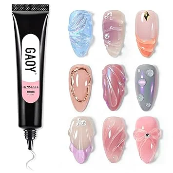 GAOY 3D Nail Gel, 15g Clear Sculpting Gel for Carving, Molding and Painting Nail Art Designs, Rhinestone Glue for Gems Decoration