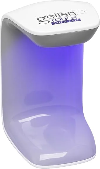 Gelish MINI Touch LED Light – Portable & Rechargeable LED Curing Light for Soft Gel™ Tips & Quick Gel Nail Repairs, Touch Activated, 30-Second Cure, USB Cable Included.