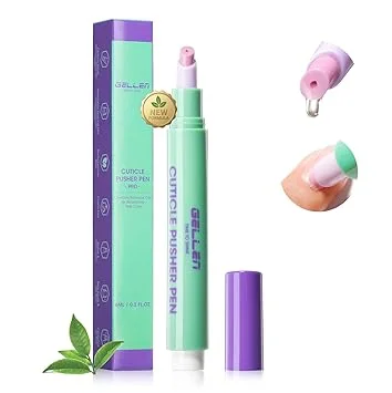 Gellen 6ml Ceramic Cuticle Oil Pusher Pen, Cuticle Remover & Cuticle Oil Pen, Nail Care Pen for Hangnails & Damaged Nails, Gentle Cuticle Pusher Tool for Beginners, Nourishing & Healthy Ingredients