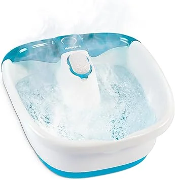Homedics Bubble Mate Foot Spa, Toe Touch Controlled Foot Bath with Invigorating Bubbles and Splash Proof, Raised Massage Nodes and Removable Pumice Stone