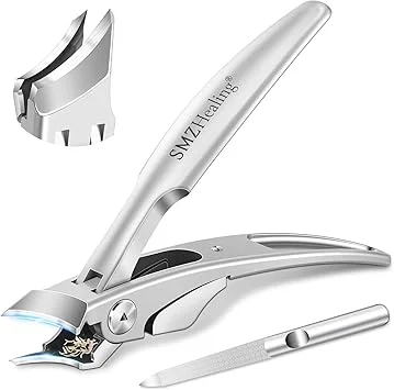 Ingrown Toenail Clippers - Slanted Nail Clippers for Men Thick Ingrown Nails with Wide Jaw, Heavy Duty Ultra Sharp German Nail Clippers with Long Handle