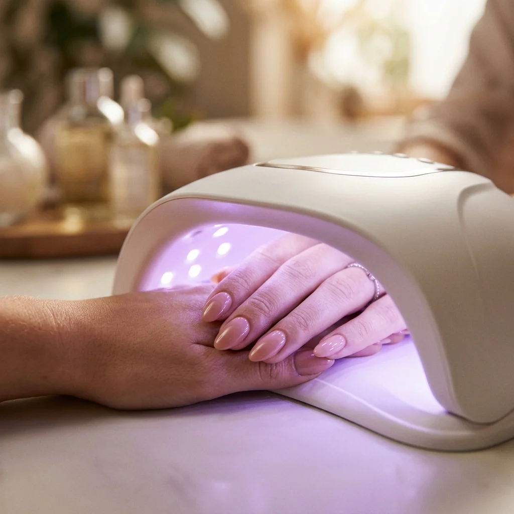 Hand curing under an LED nail lamp