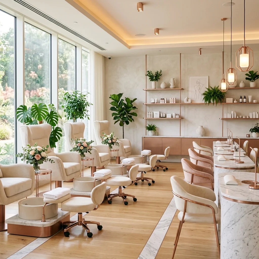 Modern nail salon interior in Henderson, NV