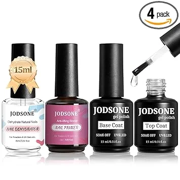 JODSONE 15ML Nail Primer Base Coat Top Coat Glossy Quick Drying Durable DIY Nail Art Design Long Lasting Gift