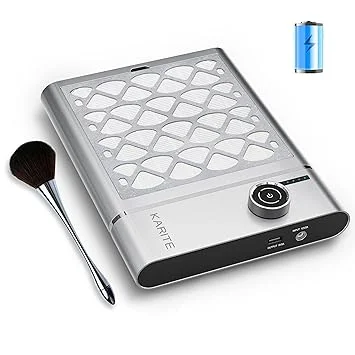 Karite Nail Dust Collector, Upgrade Vacuum Dust Collector with Filter & 30pcs Papers, 5000RPM Power Suction, 6000mAh Rechargeable Dust Collector Nail Tech, Cordless for Easy Use and Cleaning