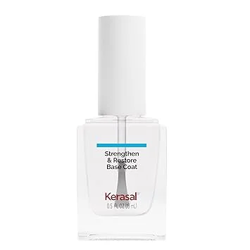 Kerasal Nail Strengthen & Restore Base Coat with Hydrolyzed Keratin and Hyaluronic Acid, .5 Oz
