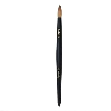 Kolinsky Round Head Acrylic Nail Art Brush Set, Black Wooden Handle Size 8 10 12 14 16 18, for Professional Manicure DIY Home Salon (10# Kolinsky)