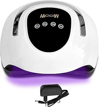MAAW UV LED Nail Lamp 220W for Gel Polish – Professional Nail Dryer with Auto Sensor, 4 Timer Settings, Fast Curing UV Light for Gel Nails, Manicure & Pedicure – White