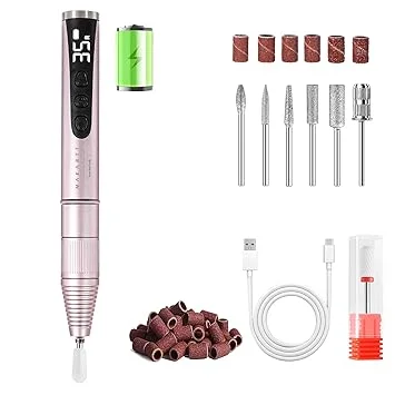 Makartt Electric Nail Drill – Rechargeable 35000 RPM Professional Efile, Cordless Nail Drill Machine Kit & Nail Machine for Acrylic Dip Powder Gel Polish,Quiet Lightweight Portable Tool for Salon Home