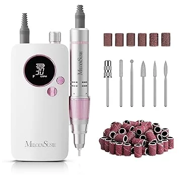 MelodySusie Entry-Level Clip-On Rechargeable Nail Drill, SC320F 30000RPM E-File with Pastel & Colorful Design for Manicure Shaping & Gel Removal, Ideal for Training, Nail Art Practice & Home Use.