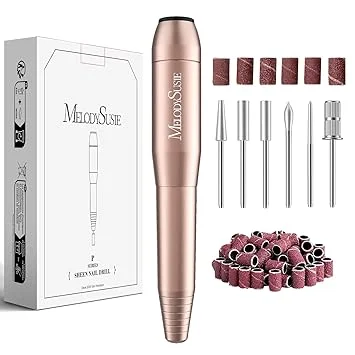 MelodySusie Pen-Shaped Portable USB Nail Drill, PC120I 20000RPM Electric Nail File with Compact Design for All Nail Care, Manicure Polishing, Shaping & Gel Removal at Home for Beginners