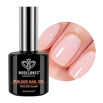 modelones Builder Nail Gel, 8-in-One Cover Nude Builder, LED Lamp Cured Thickening Apex Building Strengthener Extension Rubber Color Base Gel Polish Glue in a Bottle for Home DIY Salon Girls