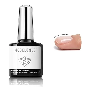 modelones Builder Rubber Gel Base Coat for Nails, Clear Rubber Base Gel Nail Polish for Strengthen/Apex Building/Enhance/Reinforced Long Lasting Fiber Protect Soak Off U V LED Gift for Thin Weak Nails