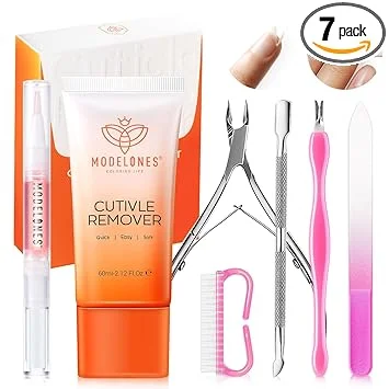 Modelones Cuticle Remover Kit Cuticle Remover Liquid & Cuticle Oil Pen Cuticle Care Kit w/Cuticle Trimmer Cuticle Pusher & Cuticle Nipper for DIY Nail Manicure Set Removedor de Cuticula for Nail Care