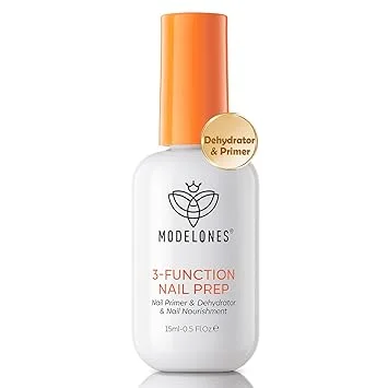 modelones Nail Dehydrator and Primer Base Coat, 3-in-One HEMA-Free Nourishing Prep for Acrylic & Gel Nails, Supports Growth