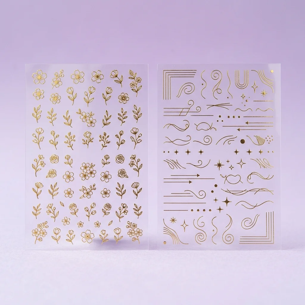 Gold Foil Nail Art Sticker Set