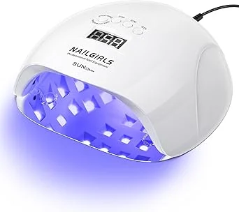 NAILGIRLS UV LED Nail Lamp, 220W, White, 42 UV+LED Beads, 4 Timer Settings, Auto Sensor, Professional Nail Light Curing, Gel Polish, Salon & Home