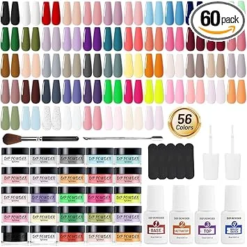 OpenLive Dip Powder Nail Kit - 56 Colors Nail Dip Powder Starter Kit, Quick Drying, for Home Salon Dipping Manicure