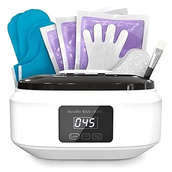 Paraffin Wax Machine for Hand and Feet – 3400ml Paraffin Wax Warmer, Adjustable Temperature with Two Modes, 110V Only (Not 220V) – Full Kit with Refill Packs, Reusable Mitts, Booties, Liners and Brush