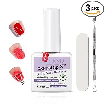 SAVILAND SSPro X Dip Powder Remover Kit: Gentle & Easy Dip Nails Removal No Need Soaking Or Wrapping with Nail File Nail Scraper for Dipping Powder 0.5 Floz Home Use