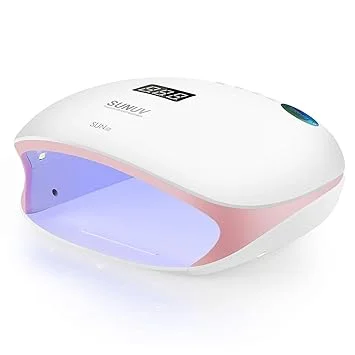 SUNUV LED UV Nail Light, UV Lamp for Gel Nails Polish with 4 Timer Settings, LCD Display Removable Base, SUN4S Pink