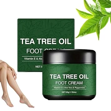 Tea Tree Oil Foot Cream, 2026 Upgrade Foot Cream for Dry Cracked Heels and Feet, Moisturizing Foot Balm Soften Renew Rough Feet (1 PCS)