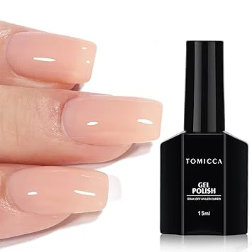 TOMICCA Nude Gel Nail Polish,15ml Light Nude Gel Polish,Soak Off Uv Led Cure Needed,Color Long Lasting Translucent Nail Art Manicure French Salon Diy Design Gifts For Woman