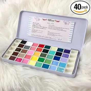 YJMyujimi Gel palette Painting gel for nail art non wipe 40colors individual squares UV LED for DIY nail salon tpo hema free